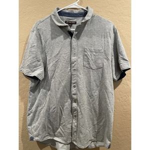 Michael Kors Short-sleeved Button Down Shirt Color: Gray Size: L
